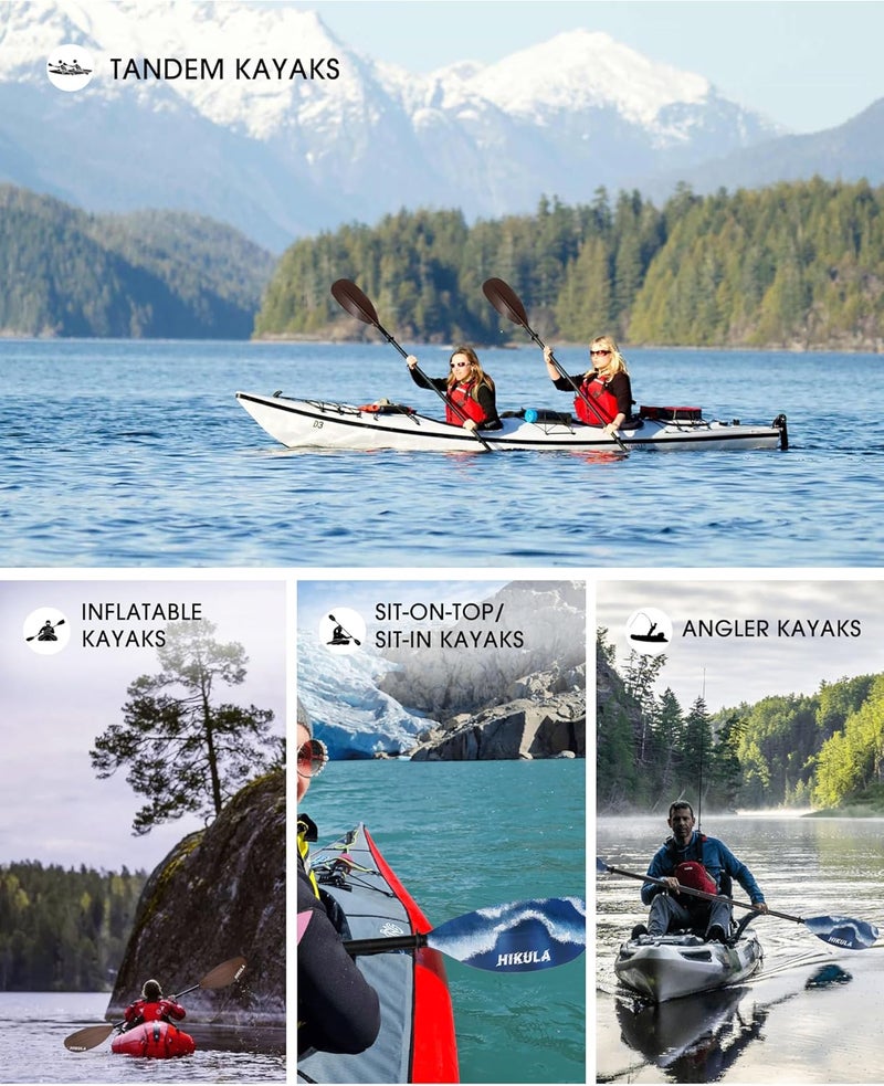 HIKULA Kayak Paddles Aluminum Shaft Paddle with Nylon Blades, Floating Adjustable Kayaking Oars, 3 Piece, 220-240cm/86-94 Inches,Black/Rose/Teal - Image 5